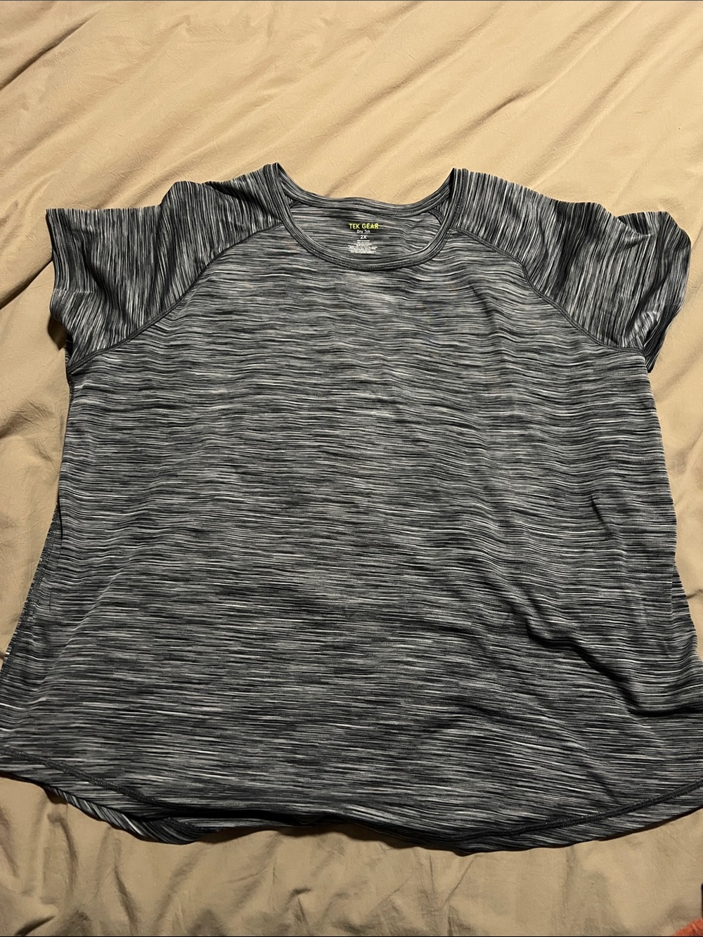 tek gear Women's Gray Space-Dye Short Sleeve Active Tee